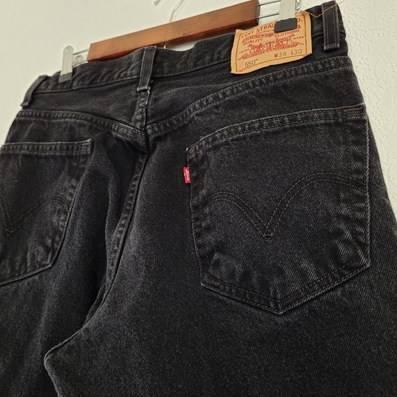 Levi's 550 34x30 black denim jeans - Picture 5 of 12
